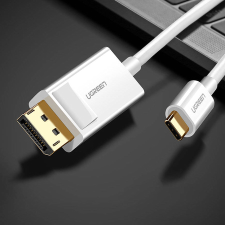 Ugreen jednokierunkowy kabel przejściówka z USB Typ C do Display Port 4K 1,5m biały (MM139)