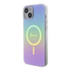 Original Handyhülle APPLE IPHONE 15 Guess Hardcase IML Iridescent MagSafe (GUHMP15SHITSU) violett