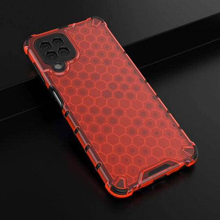 Honeycomb etui pancerny pokrowiec z żelową ramką Samsung Galaxy A22 4G czerwony