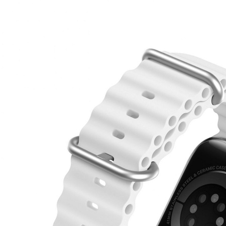 Dux Ducis Strap Watch Strap 8 / 7 / 6 / 5 / 4 / 3 / 2 / SE (41 / 40 / 38mm) Silicone Band Bracelet White (OceanWave Version)