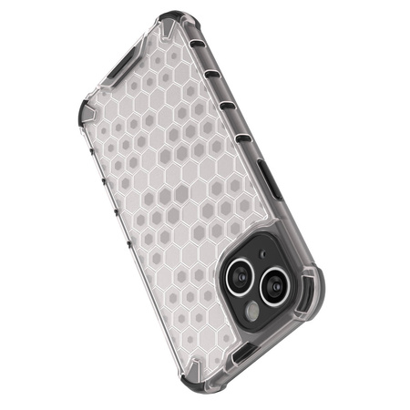 Honeycomb case for iPhone 14 armored hybrid cover transparent