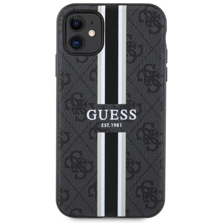 Guess GUHMN61P4RPSK iPhone 11 / Xr black/black hardcase 4G Printed Stripes MagSafe