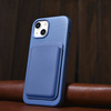 iCarer Litchi Premium Leather Case iPhone 14 Magnetic Leather Case with MagSafe light blue (WMI14220709-LB)