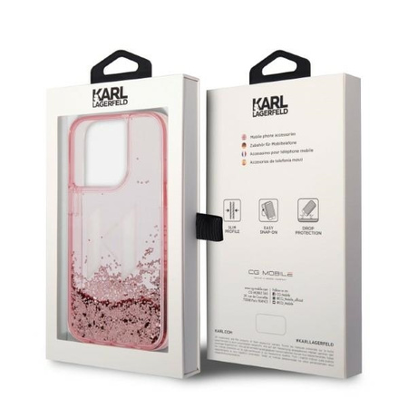 Karl Lagerfeld Liquid Glitter Big Logo Case - Etui iPhone 14 Pro (różowy)