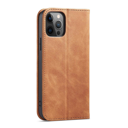 Magnet Fancy Case Case for iPhone 12 Pro Max Pouch Wallet Card Holder Brown