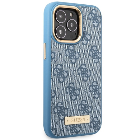 Guess GUHMP14LU4GPRB iPhone 14 Pro 6,1" blau/blaue Hartschale 4G Logo Plate MagSafe