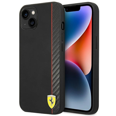 Original Handyhülle IPHONE 14 PLUS Ferrari Hardcase Carbon (FEHCP14MAXBK) schwarz