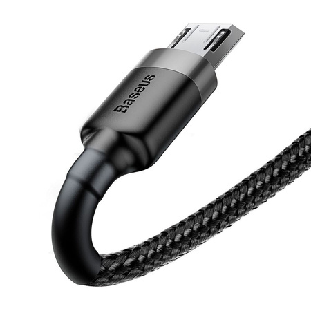 Baseus Cafule Cable - Dwustronny kabel połączeniowy micro USB na USB QC 3.0, 2.4 A, 1 m (szary/czarny)