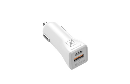 ŁAD. SAM. MX KAPPA 18W PD+QC, USB-A+C + KABEL C/LIGHTNING 20W PD, WHITE/BIAŁY