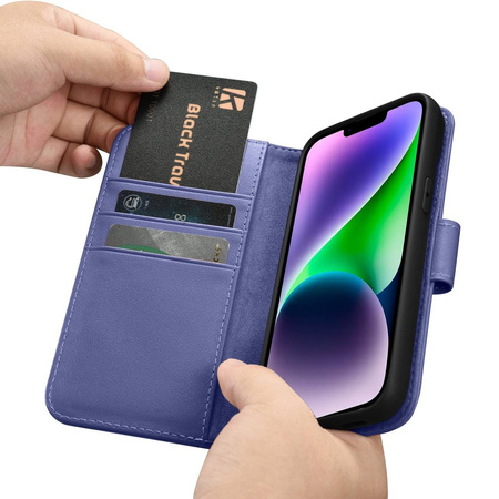 iCarer Wallet Case 2in1 iPhone 14 Flip Leather Cover Anti-RFID Light Violet (WMI14220725-LP)