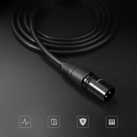 Ugreen przedłużacz kabel audio przewód mikrofonowy do mikrofonu XLR (żeński) - XLR (męski) 2 m (AV130)