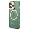 Original Case IPHONE 13 PRO Guess Hard Case Gold Outline Translucent MagSafe (GUHMP13LHTCMA) khaki