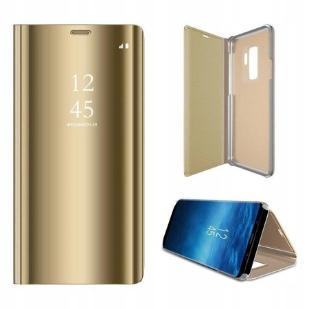 Etui HUAWEI P40 LITE E Clear View Cover z klapką złote