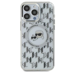 Karl Lagerfeld nakładka do iPhone 16 6,1&quot; KLHMP16SHMCKMHT przezroczysta Hardcase IML Monogram Karl&Choupette Head MagSafe