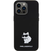 Karl Lagerfeld Silicone Choupette Metal Pin case for iPhone 15 Pro Max - black