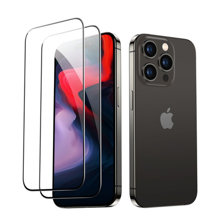 Szkło hartowane ESR Tempered Glass na iPhone 15 Pro - czarne 2 szt.