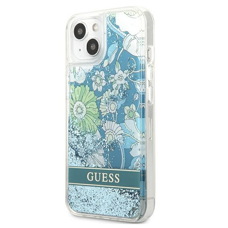 Guess GUHCP13MLFLSN iPhone 13 6.1 &quot;green / green hardcase Flower Liquid Glitter