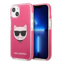 Original Handyhülle IPHONE 13 MINI Karl Lagerfeld Hardcase Choupette Head (KLHCP13STPECPI) rosa