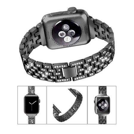 Strap for APPLE WATCH 4 / 5 / 6 / 7 / 8 / SE / ULTRA (42 / 44 / 45 / 49 MM) Diamond Bumper black