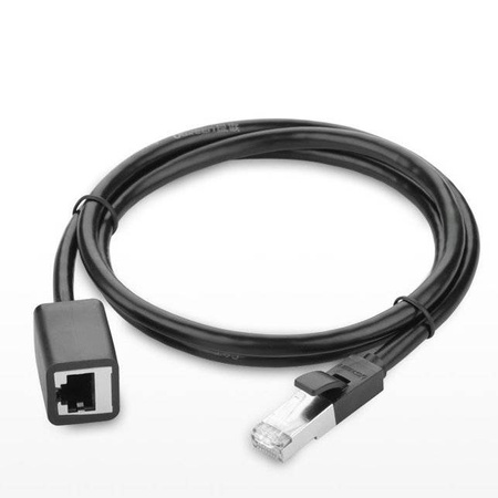 Ugreen przedłużacz kabel internetowy Ethernet RJ45 Cat 6 FTP 1000 Mbps 1 m czarny (NW112 11279)