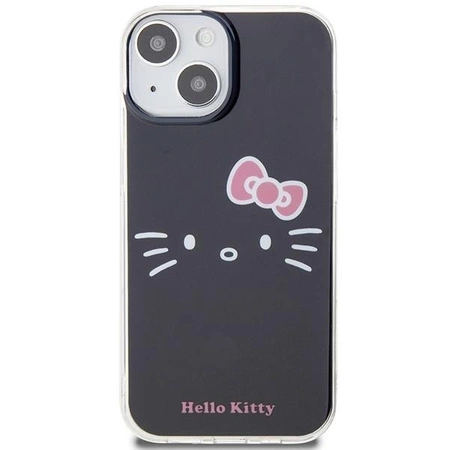 Hello Kitty IML Kitty Face Hülle für iPhone 15 – Schwarz