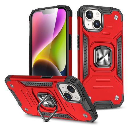 Wozinsky Ring Armor iPhone 15 Plus iPhone 15 Plus Ring Armor Case - Red