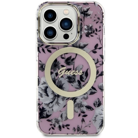 Guess GUHMP14XHCFWSP iPhone 14 Pro Max 6.7&quot; pink/pink hardcase Flower MagSafe