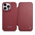 iCarer CE Premium Leather Folio Case iPhone 14 Pro Magnetic Flip Leather Folio Case MagSafe Red (WMI14220714-RD)