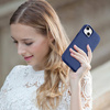 iCarer Case Leather genuine leather case cover for iPhone 14 Plus blue (MagSafe compatible)