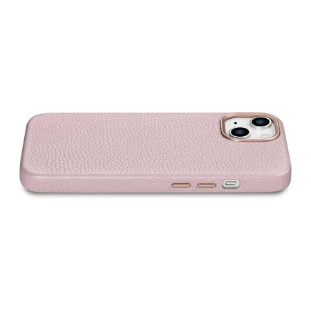 iCarer Case Leather genuine leather case for iPhone 14 Plus rosa (WMI14220711-PK) (MagSafe compatible)