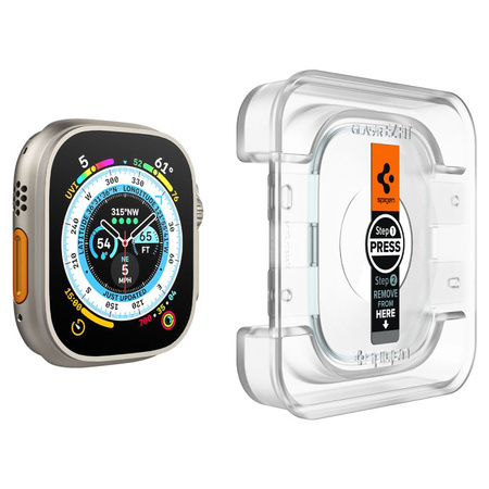 Tempered Glass APPLE WATCH ULTRA 49MM Spigen Glas.tr "EZ Fit" 2-Pack Clear