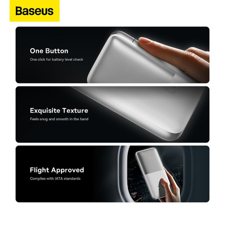 Baseus Baseus Pro 10000mAh 20W White Powerbank with USB Type A - USB Type C 3A 0.3m cable (PPBD040202)