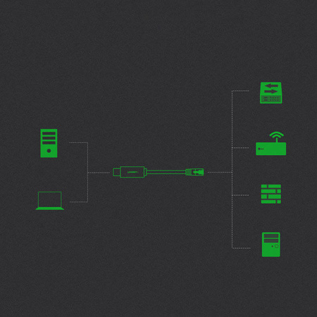 Ugreen kabel konsolowy przejściówka USB - Ethernet RJ45 1,5m czarny (CM204)