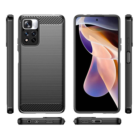 Carbon Case Flexible Cover Sleeve for Xiaomi Poco X4 Pro 5G black