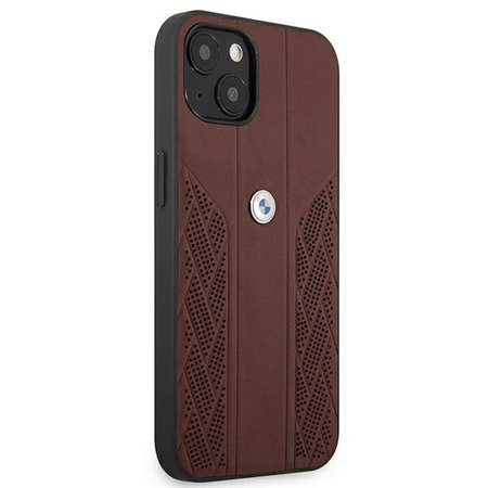 Etui BMW BMHCP13MRSPPR iPhone 13 6,1" czerwony/red hardcase Leather Curve Perforate