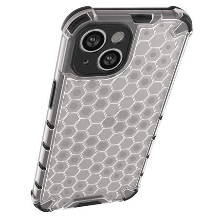 Honeycomb case for iPhone 14 armored hybrid cover transparent