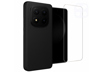 Etui do Xiaomi Redmi Note 14 Pro+ (Plus) 5G czarne + Szkło na ekran + Szkło na aparat