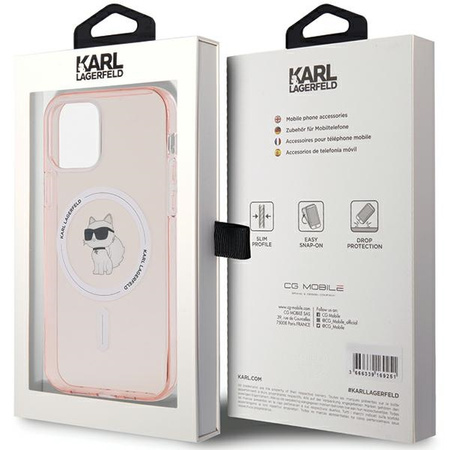 Karl Lagerfeld KLHMP12MHFCCNOP iPhone 12/12 Pro 6.1" różowy/pink hardcase IML Choupette MagSafe