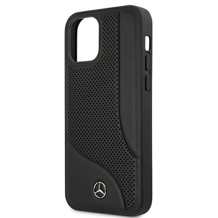 Mercedes MEHCP12SCDOBK iPhone 12 mini 5,4" czarny/black hardcase Leather Perforated Area