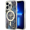 Guess GUHMP14LHLEOPWB iPhone 14 Pro 6.1" blue/blue hardcase Leopard MagSafe