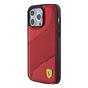 Original Case APPLE IPHONE 15 PRO MAX Ferrari Hardcase Perforated Waves Metal Logo (FEHCP15XPWAR) red