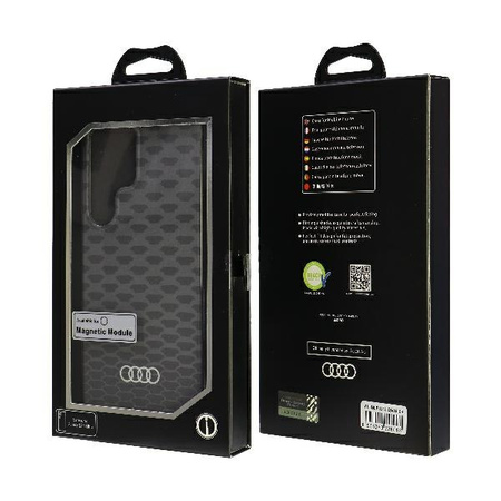 Audi IML Stitching Pattern MagSafe Case S24 Ultra S928 czarny/black hardcase AU-IMLMS24U-Q5/D3-BK