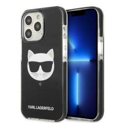 Original Handyhülle IPHONE 13 PRO Karl Lagerfeld Hardcase Choupette Head schwarz