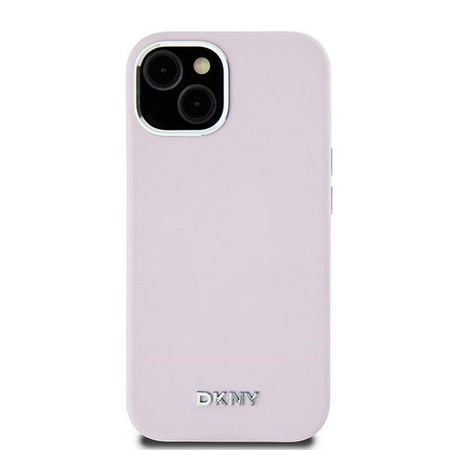 DKNY DKHMP15SSMCHLP iPhone 15 / 14 / 13 6.1" różowy/pink hardcase Liquid Silicone Small Metal Logo MagSafe