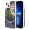 Guess GUHCP13SLFLSB iPhone 13 mini 5,4" niebieski/blue hardcase Flower Liquid Glitter