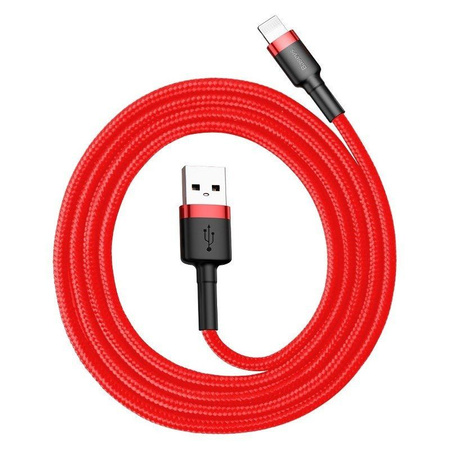 Baseus Cafule Cable - Kabel połączeniowy USB do Lightning, 2.4 A, 1 m (czerwony)