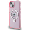 Karl Lagerfeld KLHMP15SHMRSCHP iPhone 15 6.1&quot; pink/pink hardcase Ring Stand Choupette Head MagSafe