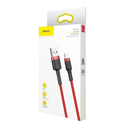 Baseus Cafule Cable - Kabel połączeniowy USB do Lightning, 2.4 A, 1 m (czerwony)