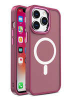 Magnetyczne etui Color Matte Case do iPhone 15 Plus - burgundowe