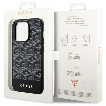 Guess GUHMP14LHGCFSEK iPhone 14 Pro 6.1" black/black hardcase GCube Stripes MagSafe